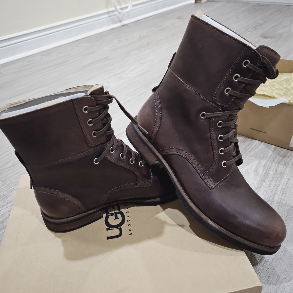 NEW NWT UGG Australia Men's Larus Winter Boots Sz 12 Brown - Picture 3 of 13
